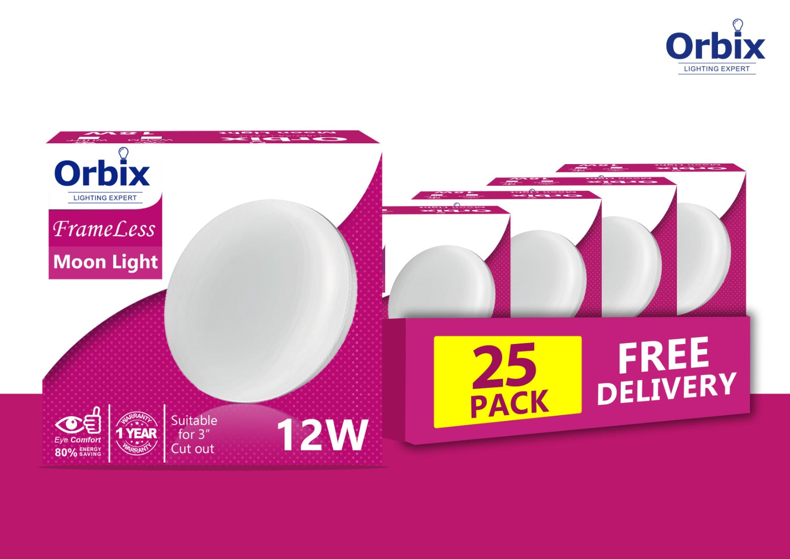 12W Moonlight Pack of 25Pcs (FREE DELIVERY)