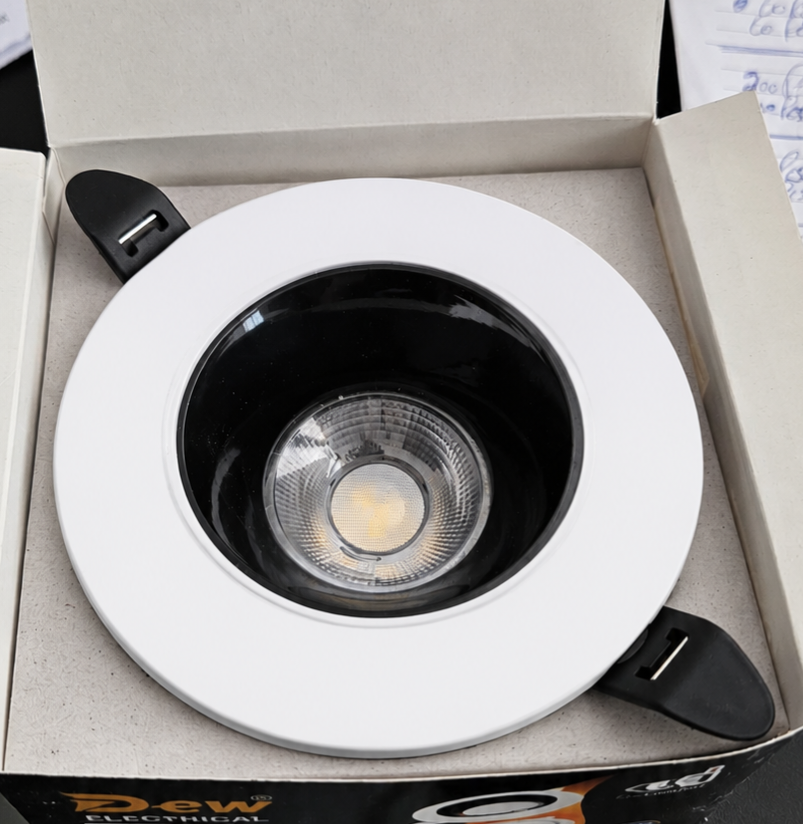 7W COB Deep Lens (Black & White Reflector) 4000k Pack of 20