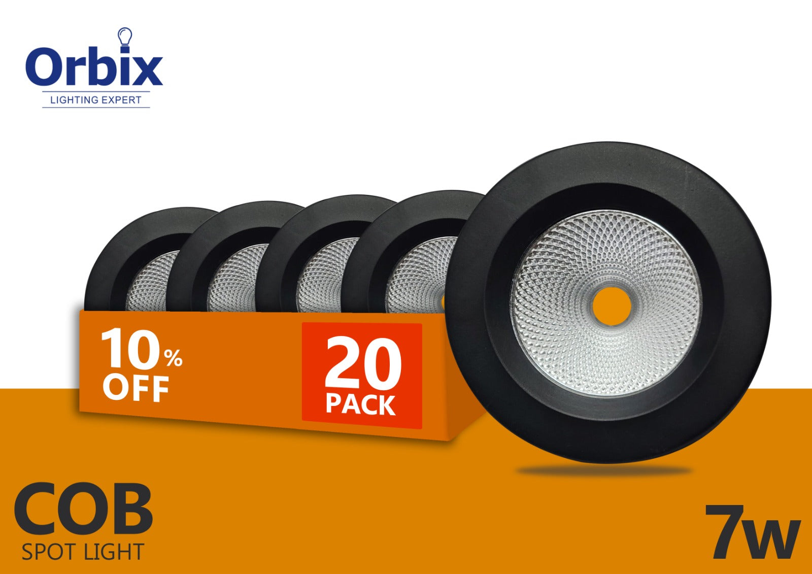 7W COB black 3 Inches 20Pcs (10%OFF)