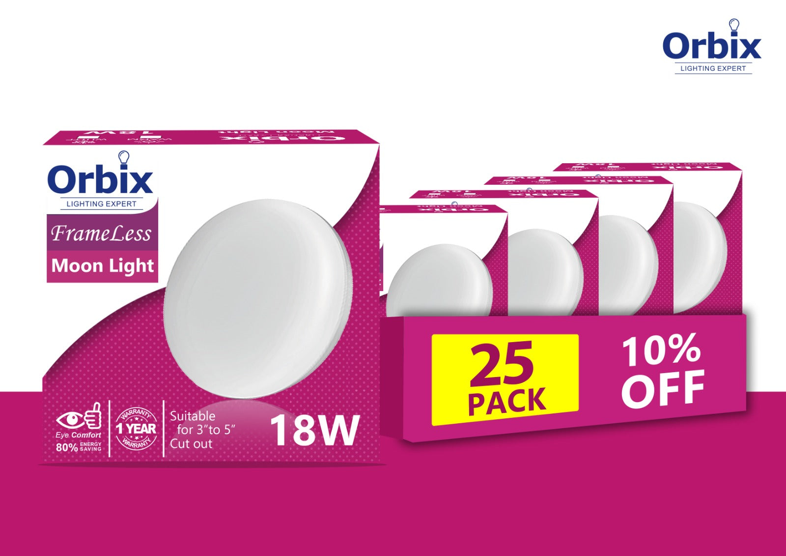 18W Moonlight Pack of 25Pcs (10%OFF)