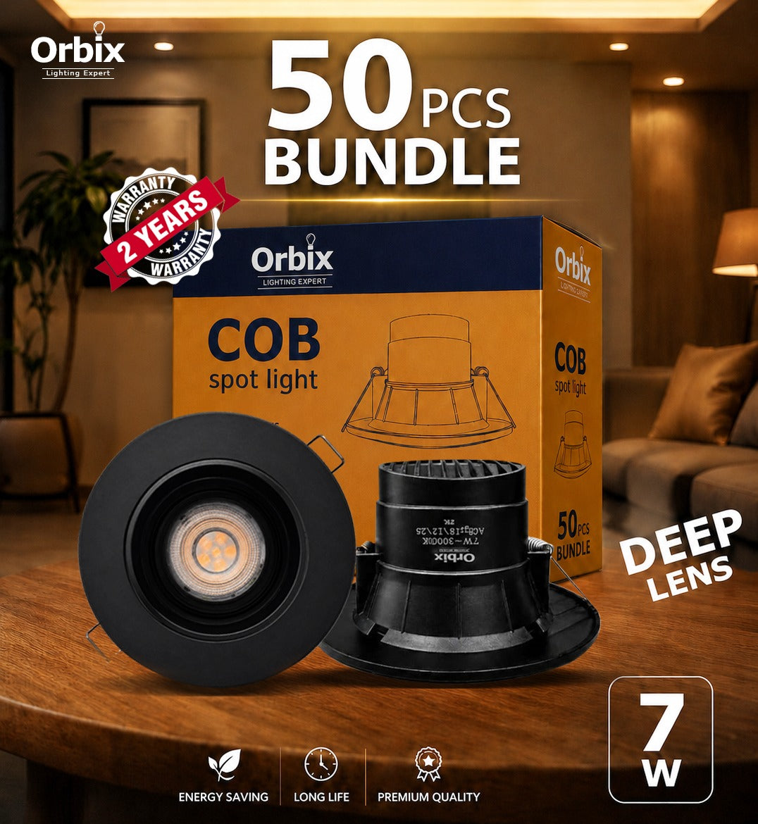 COB 3 to 4 inches Deep Black with Deep Lens