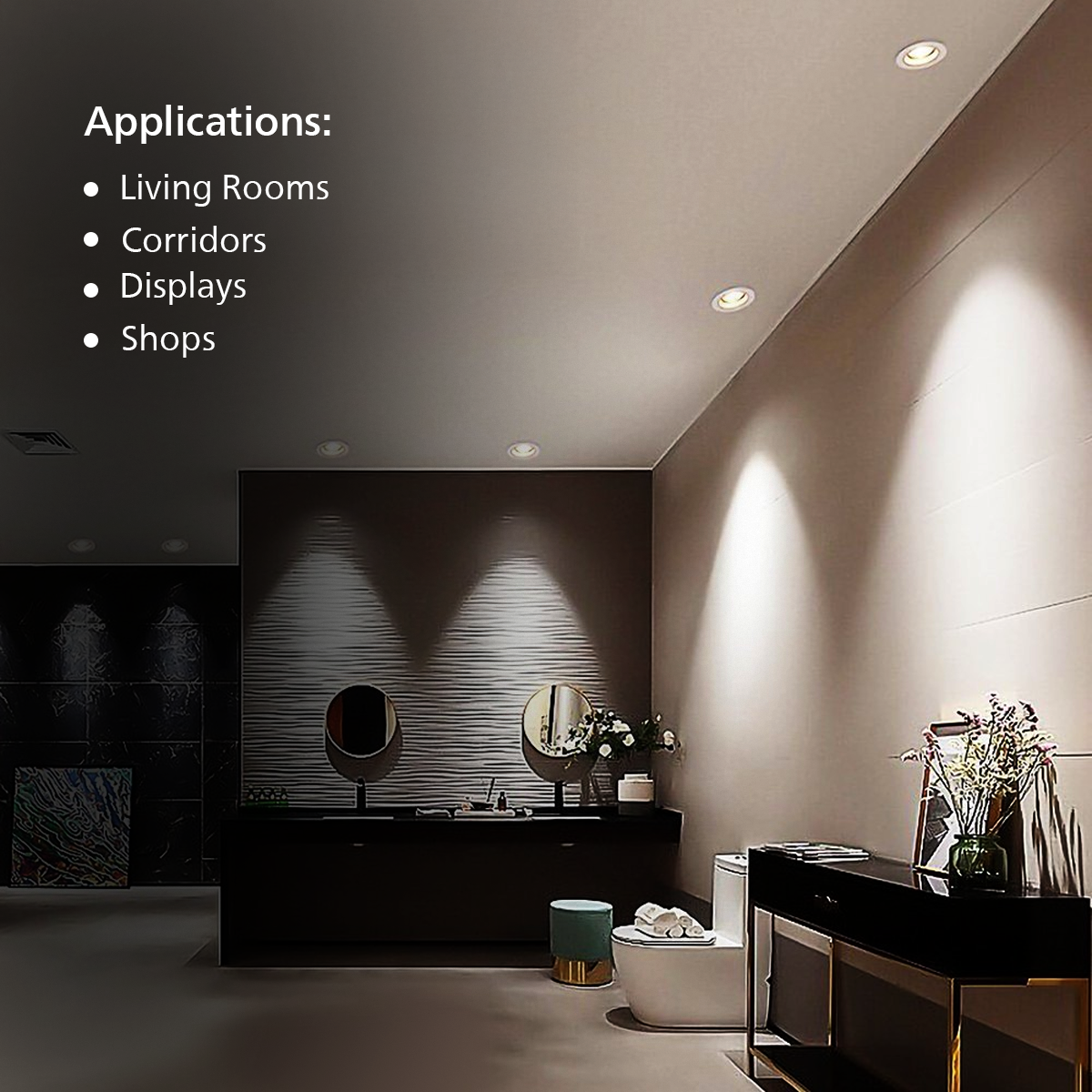 7W COB White Body 3 Inches 50Pcs (20%OFF)