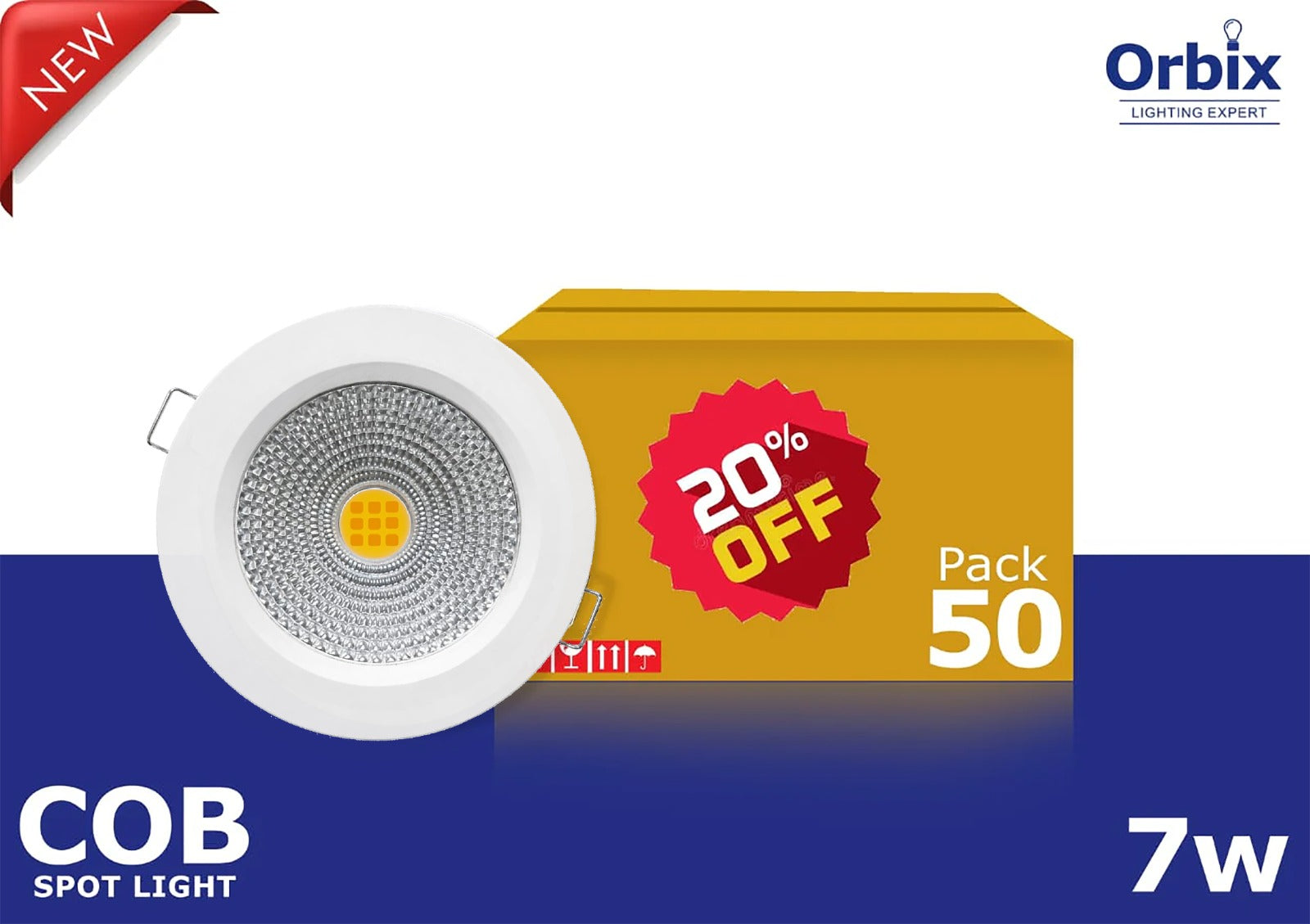 7W COB White Body 3 Inches 50Pcs (20%OFF)