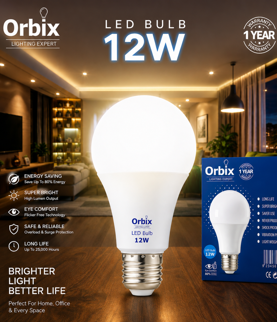 12 W LED Blub (screw)